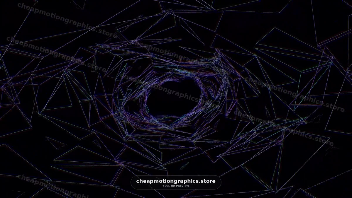 Abstract Neon Geometric Tunnel