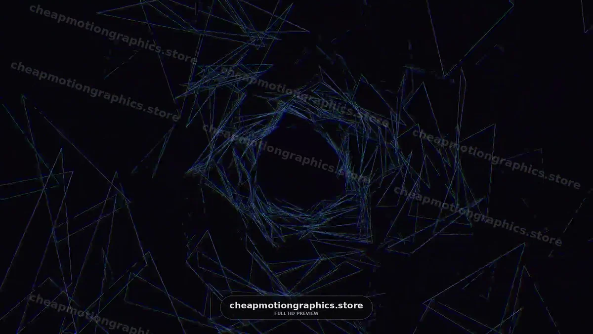 Abstract Blue Geometric Lines on Black