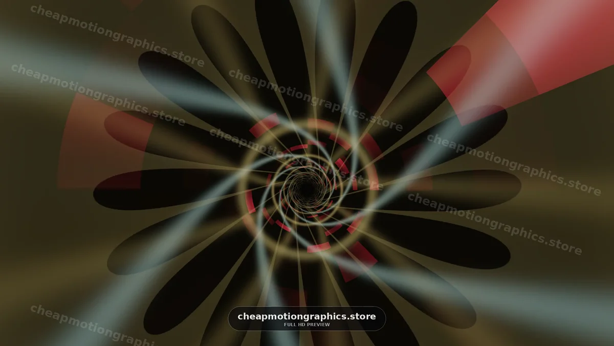 Abstract Radial Tunnel of Light and Rings