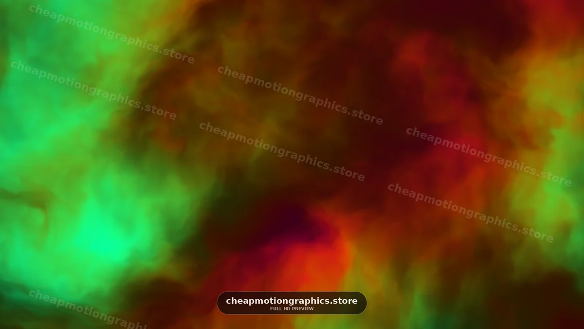 Abstract Green and Orange Colorful Smoke