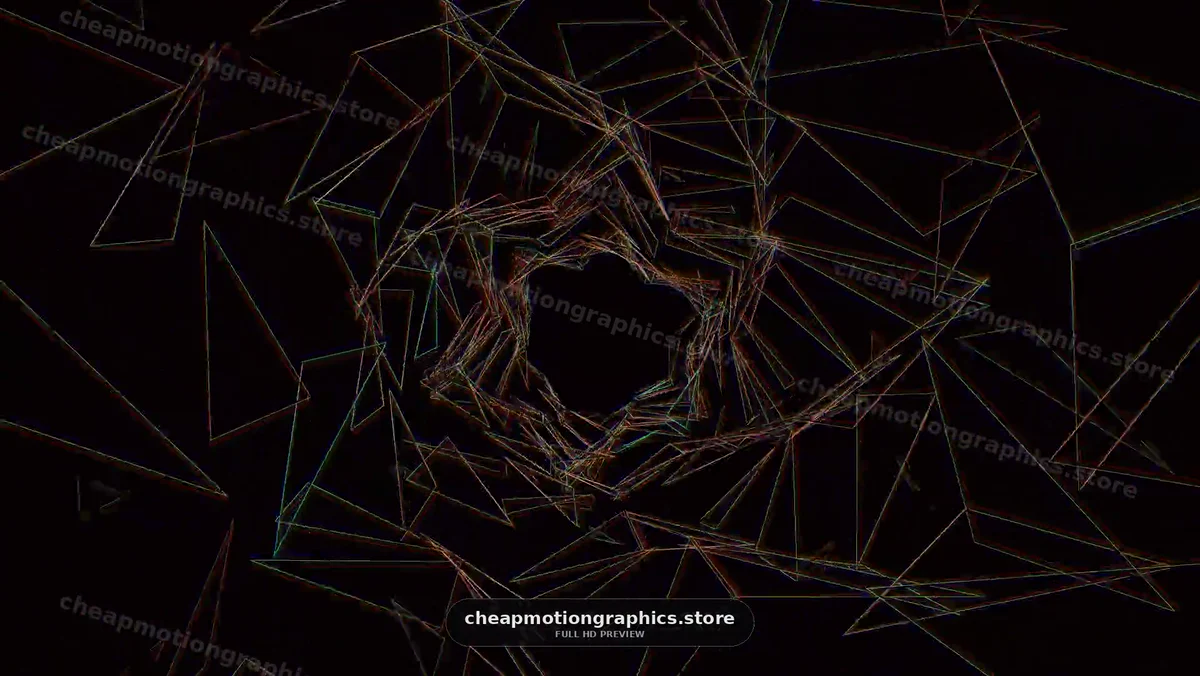 Abstract Neon Geometric Lines on Black