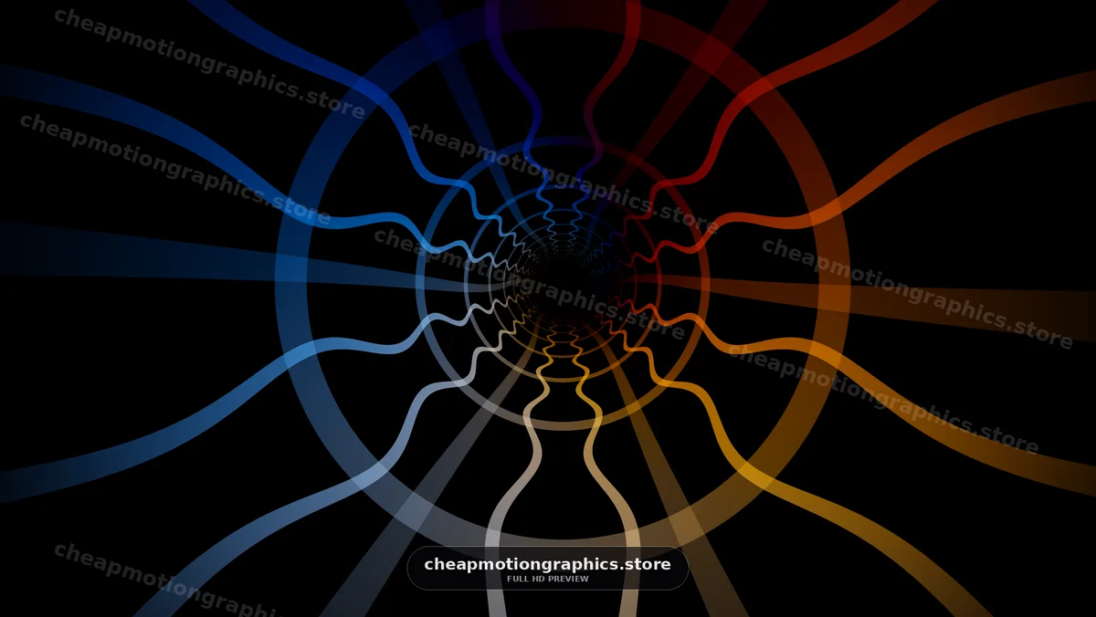 Colorful Abstract Tunnel of Wavy Light