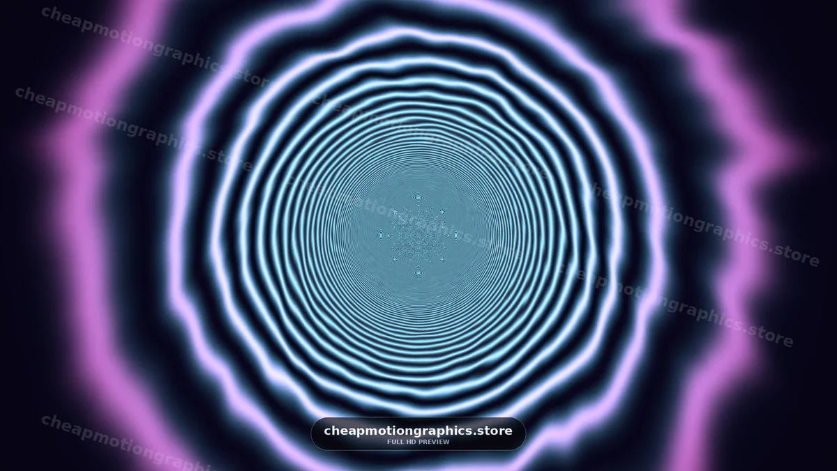 Pulsating Neon Concentric Rings