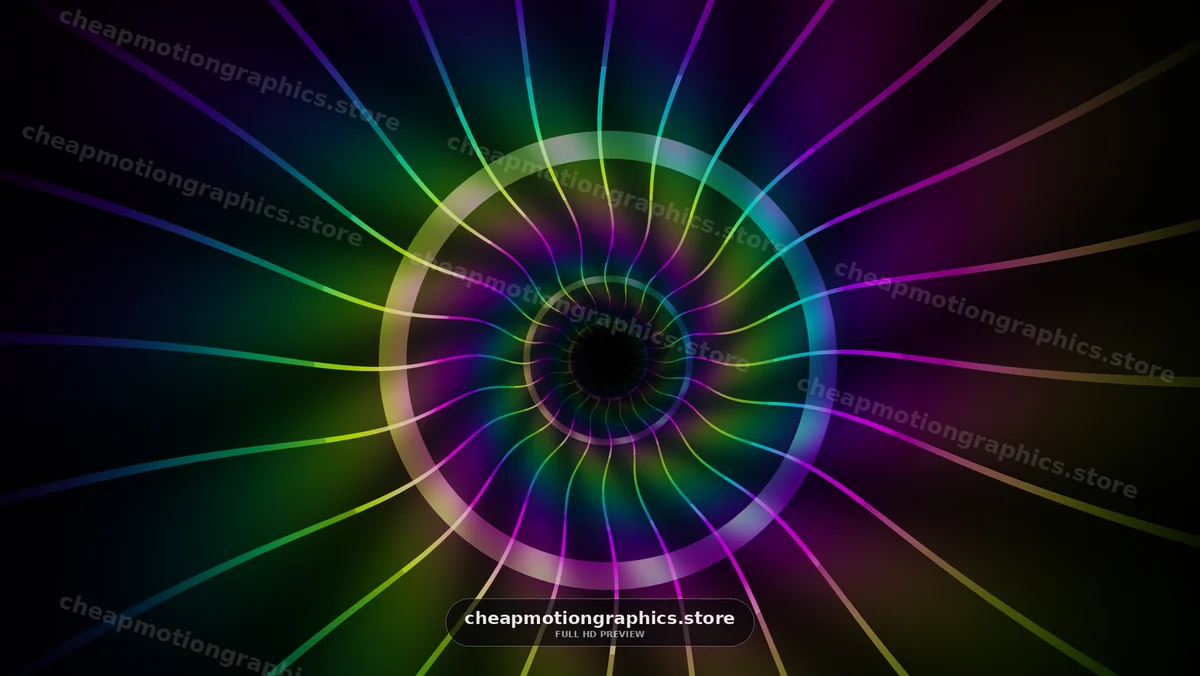 Colorful spiral pattern with light effects on dark background
