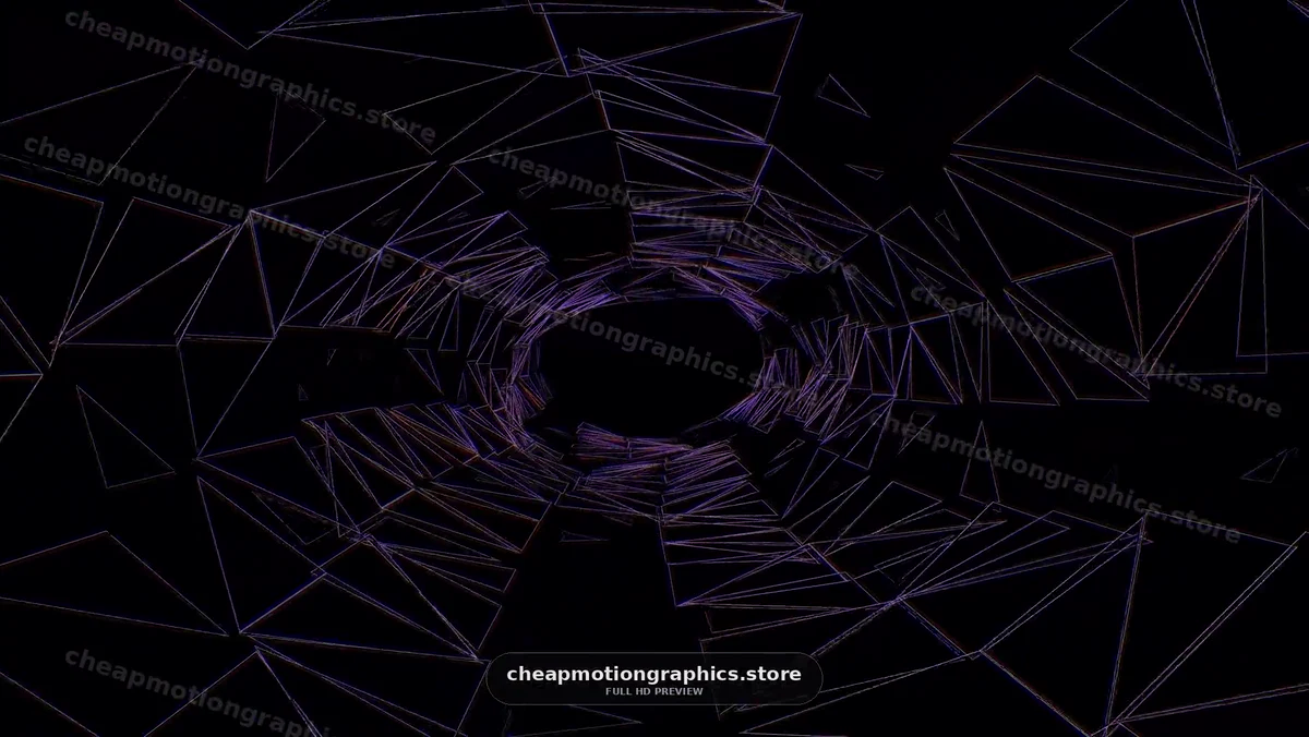 Abstract Neon Geometric Tunnel