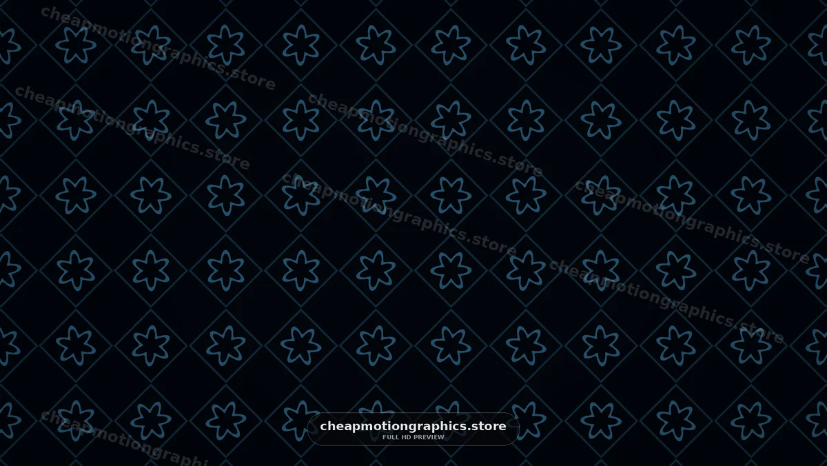 Geometric floral pattern with blue lines on dark background