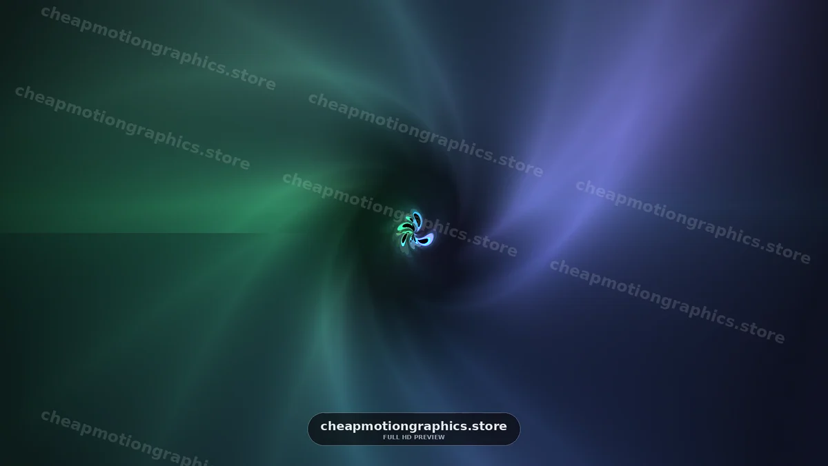 Abstract Blue and Green Swirling Light Tunnel