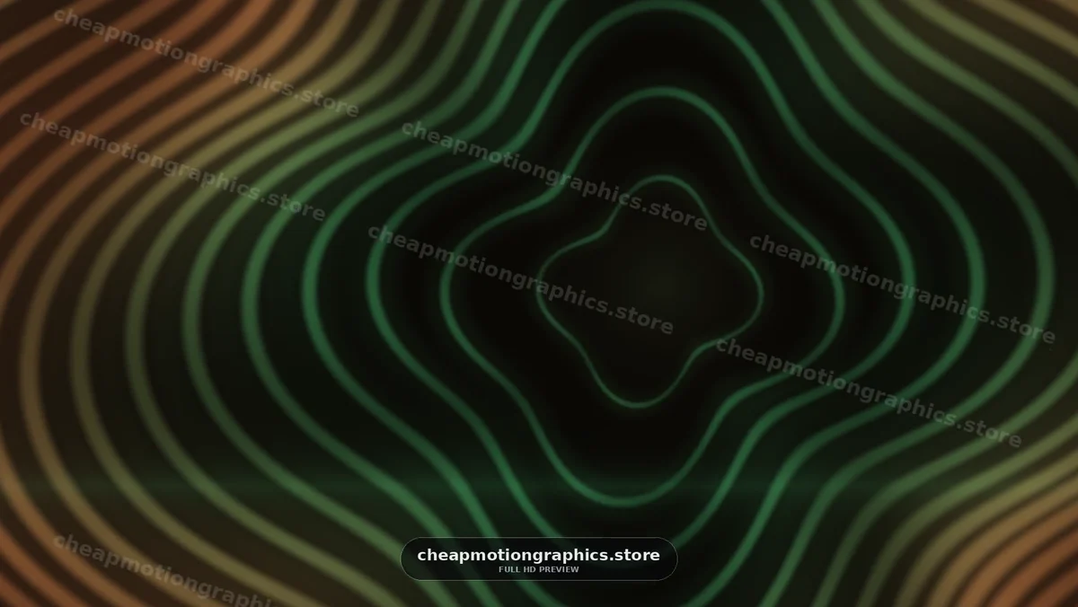 Abstract Green and Amber Contour Lines
