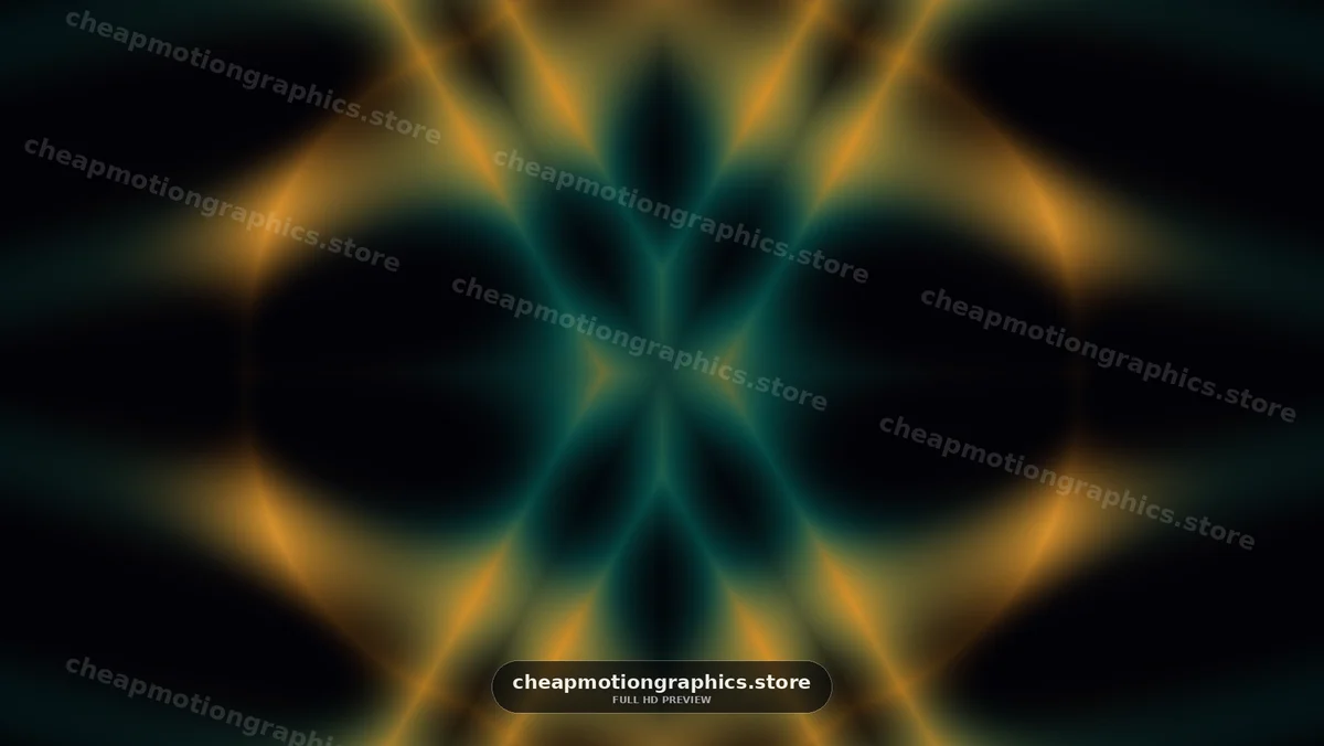 Abstract Symmetrical Green and Gold Light Pattern