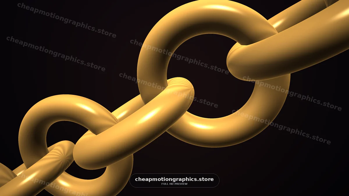 Golden Chain Links on Dark Background