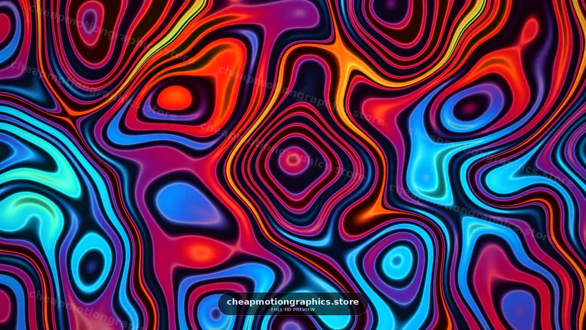 Colorful abstract pattern with fluid shapes and lines