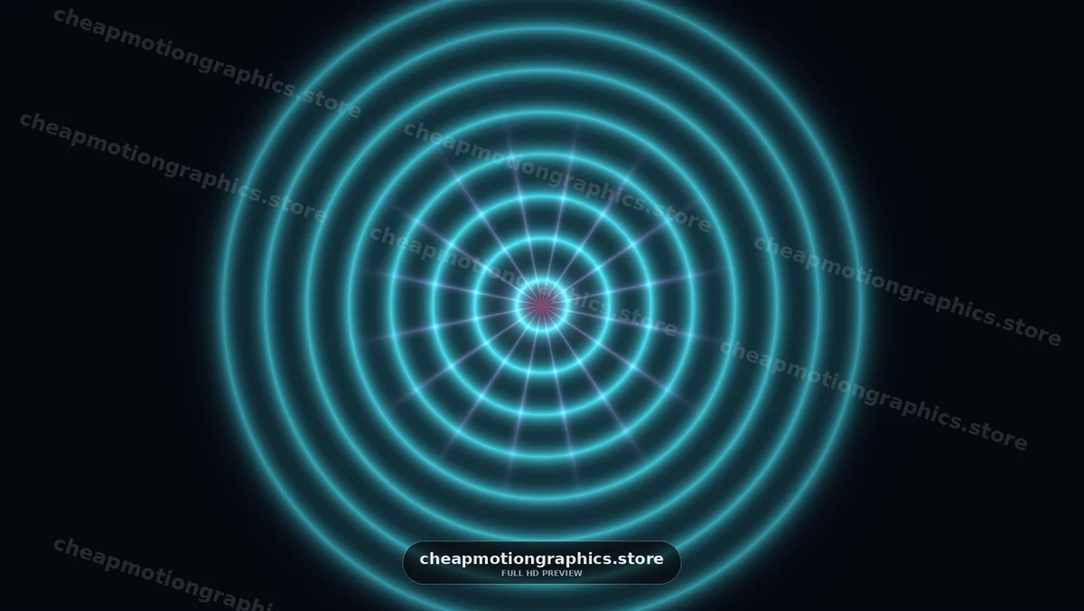 Circular waves create a glowing effect on a dark background