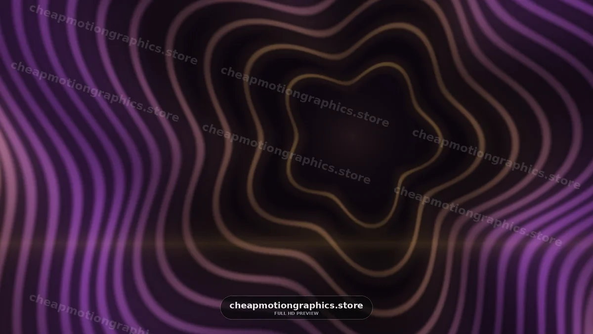Abstract Purple and Gold Wavy Lines