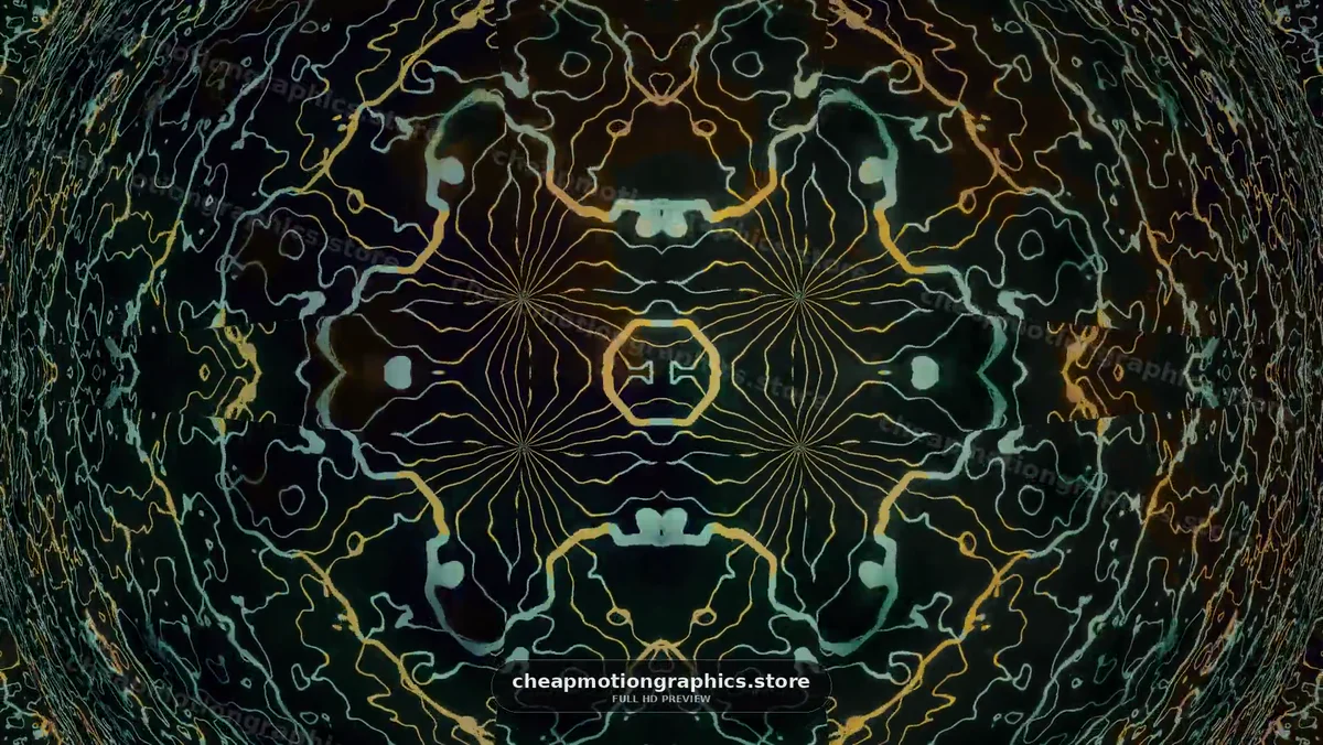 Abstract Symmetrical Neon Line Pattern