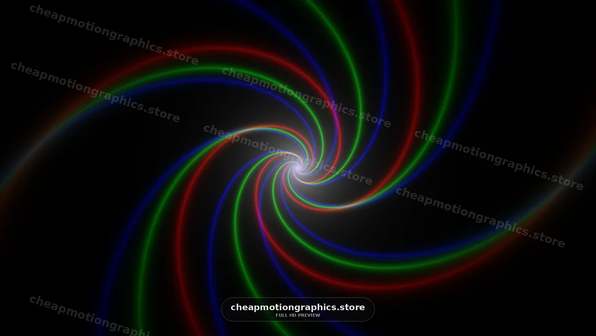 Colorful Neon Spiral on Black Background