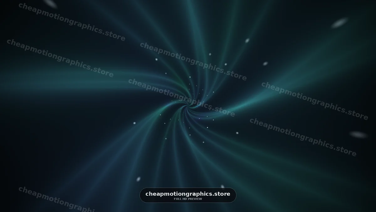Swirling blue motion with particles in a dark space scene