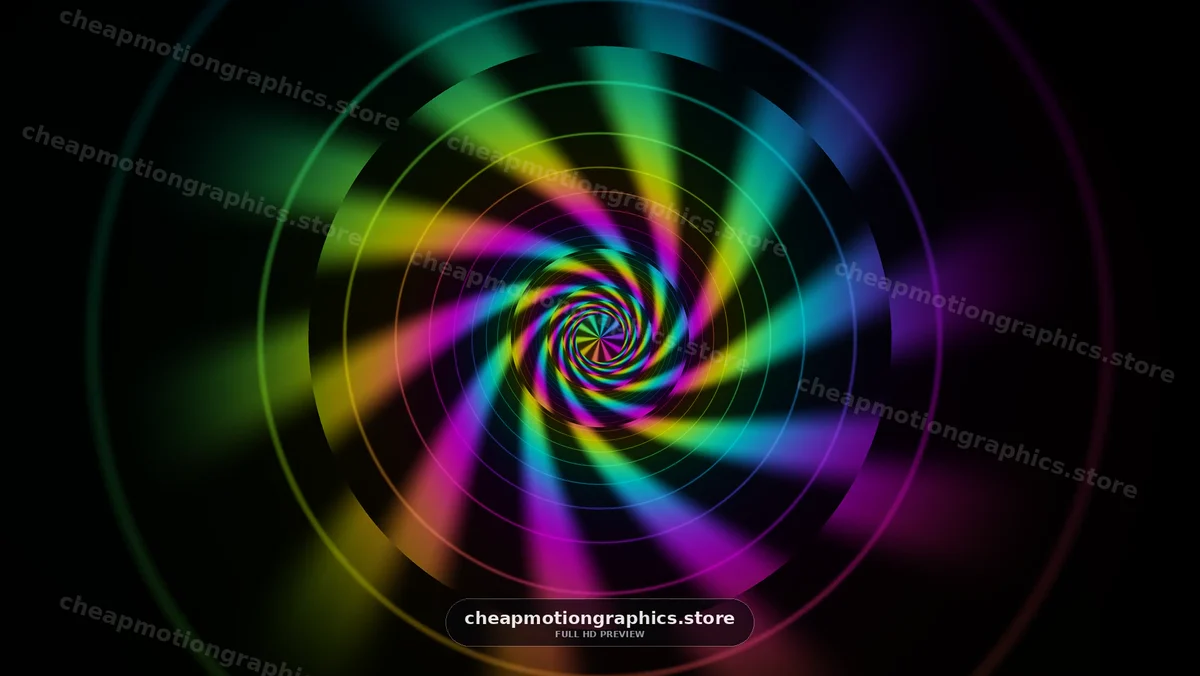 Colorful spiral pattern moving in a circular motion