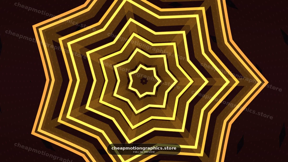 Geometric patterns with yellow and brown shapes rotating in motion