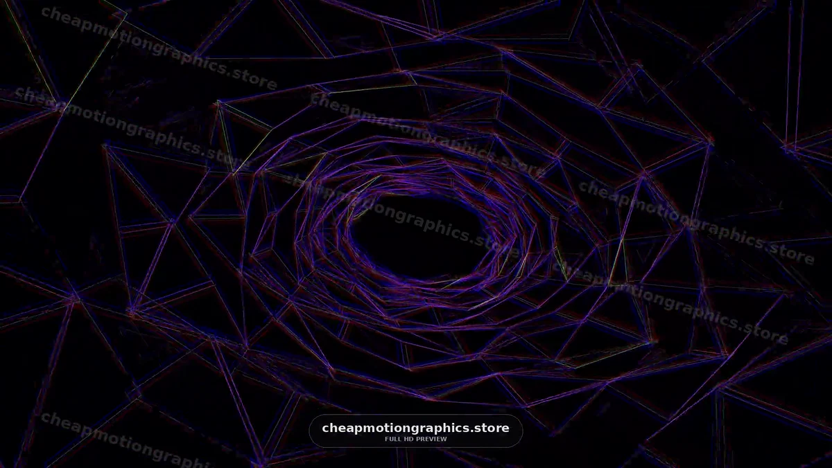 Abstract Neon Polygon Tunnel