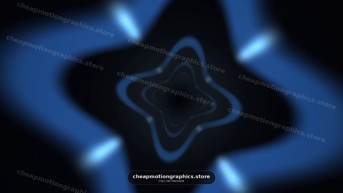 Motion graphics with blue shapes and light patterns