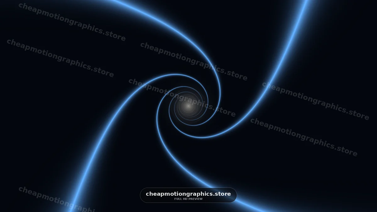 Blue Glowing Spiral Light on Dark Background
