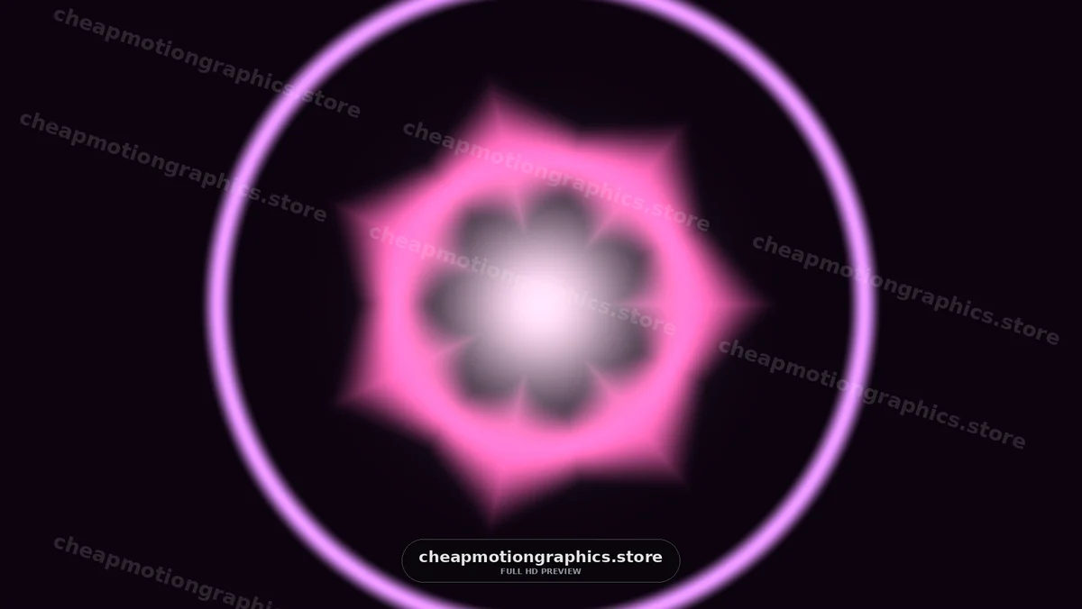 Glowing Pink Star Inside Neon Circle