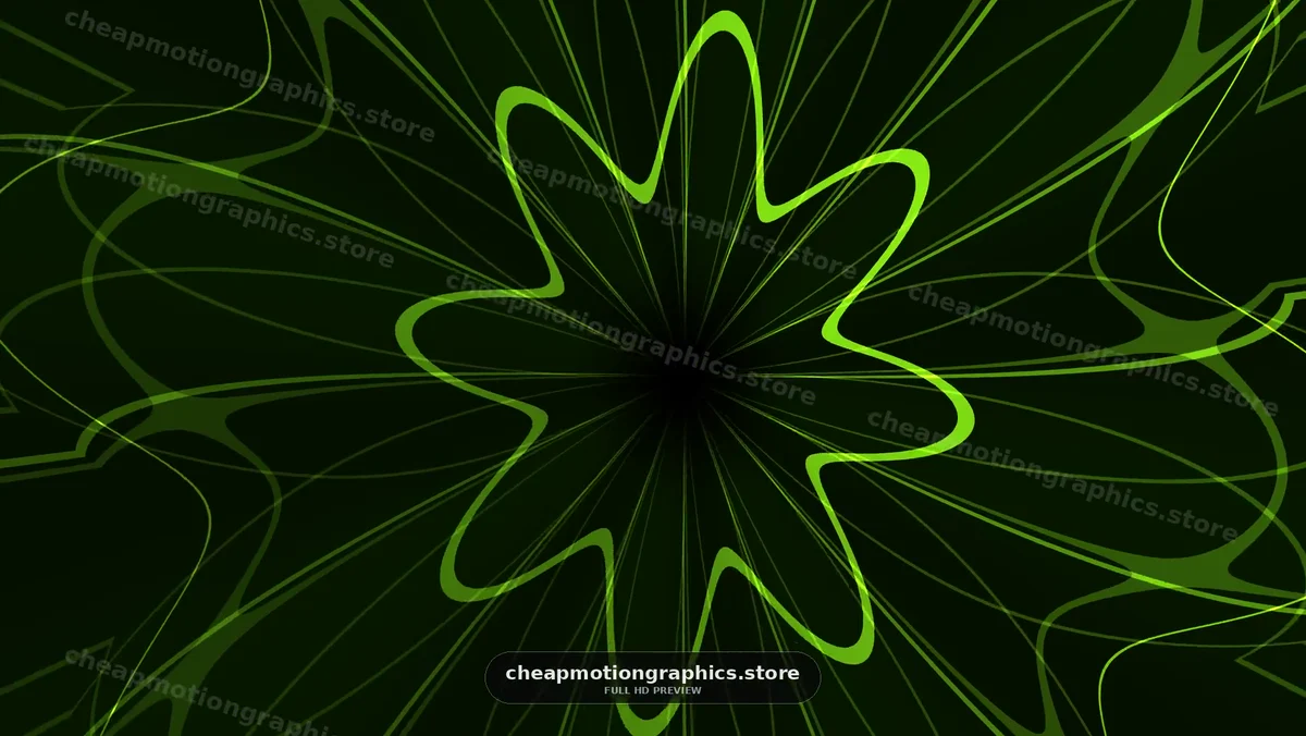 Green Abstract Radiating Light Lines
