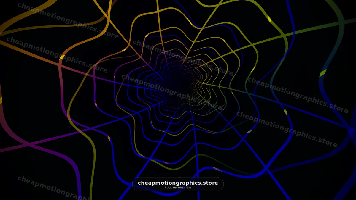 Colorful lines create a tunnel effect and swirl in motion
