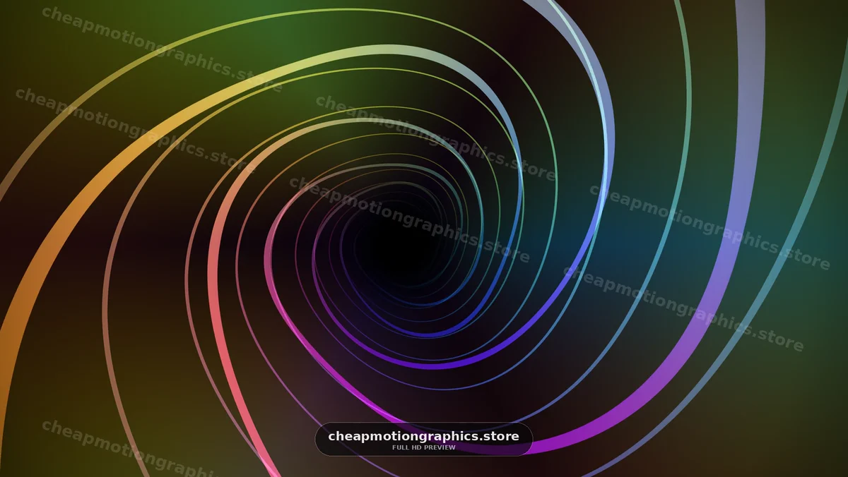 Colorful spiral tunnel with light and dark elements