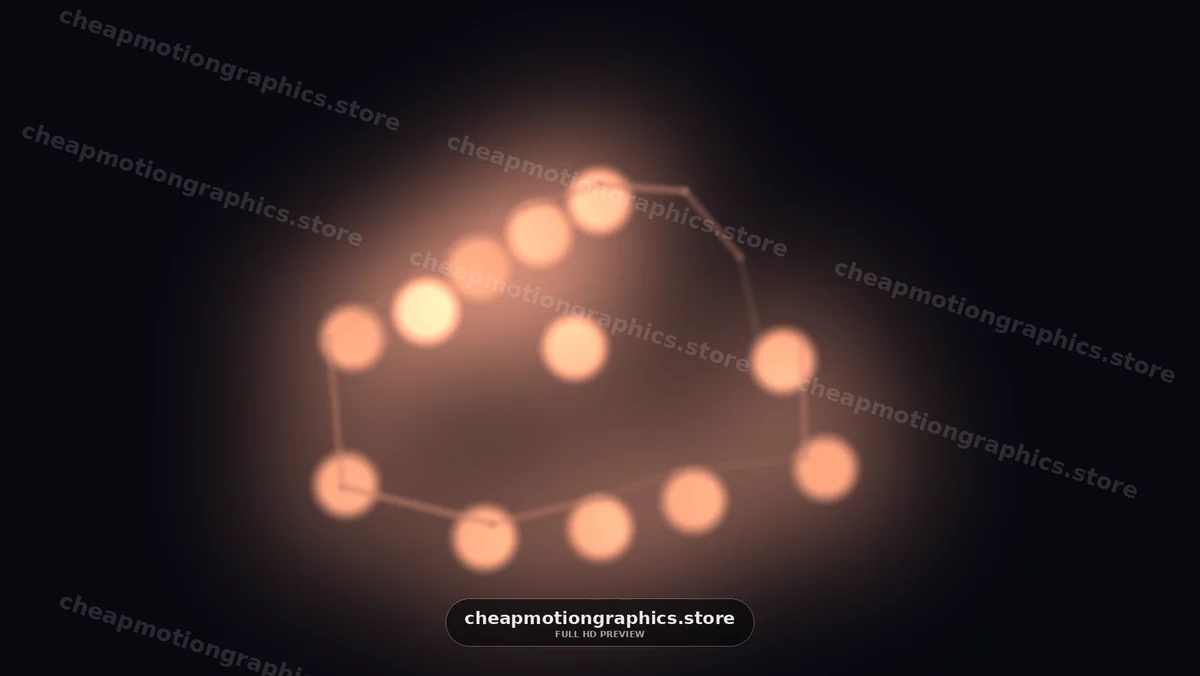 Light particles form shapes in dark background