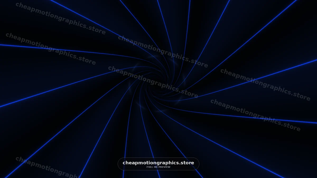 Blue Light Lines Spiraling Into a Dark Center