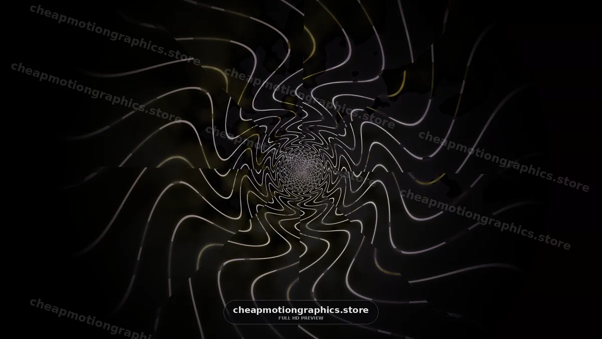 Glowing Lines Spiraling Into a Dark Tunnel