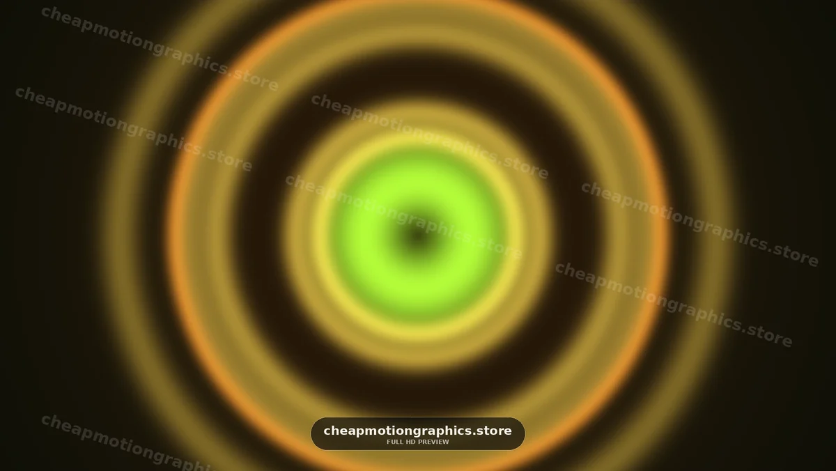 Glowing Green and Orange Concentric Rings