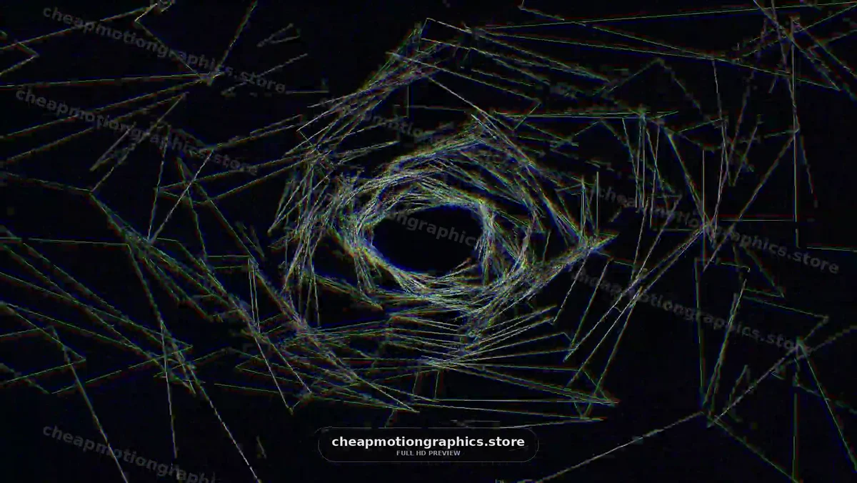 Abstract Neon Geometric Lines on Black