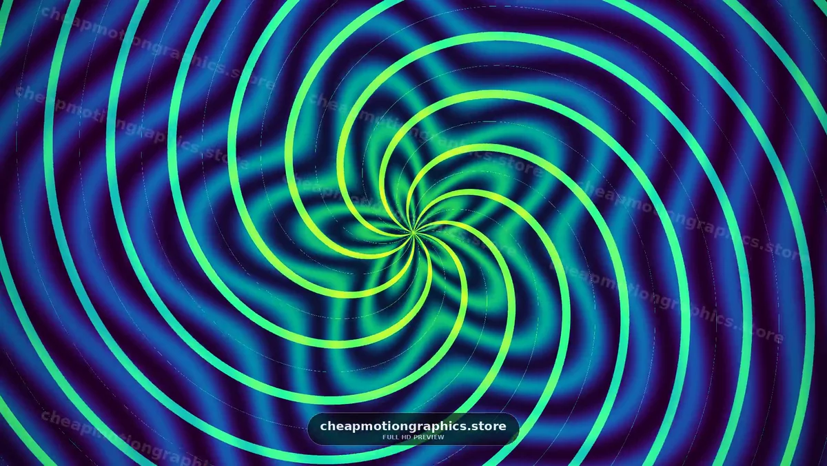 Neon Spiral Rings Abstract Animation