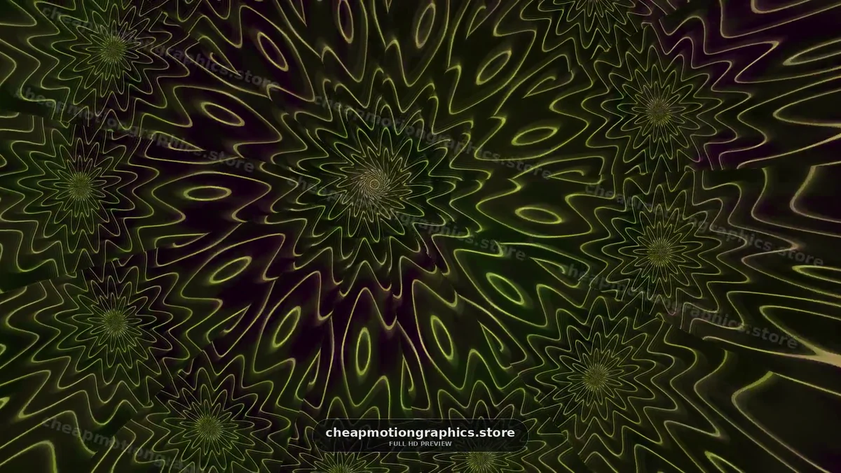 Glowing Green Kaleidoscopic Floral Pattern