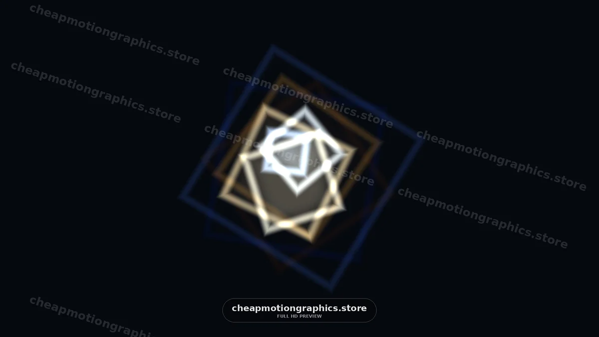 Glowing Geometric Polygon Animation on Black