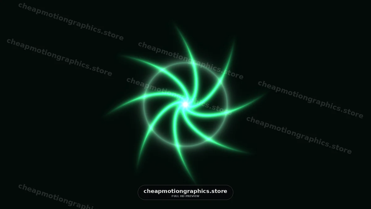 Bright green swirling abstract design on a dark background