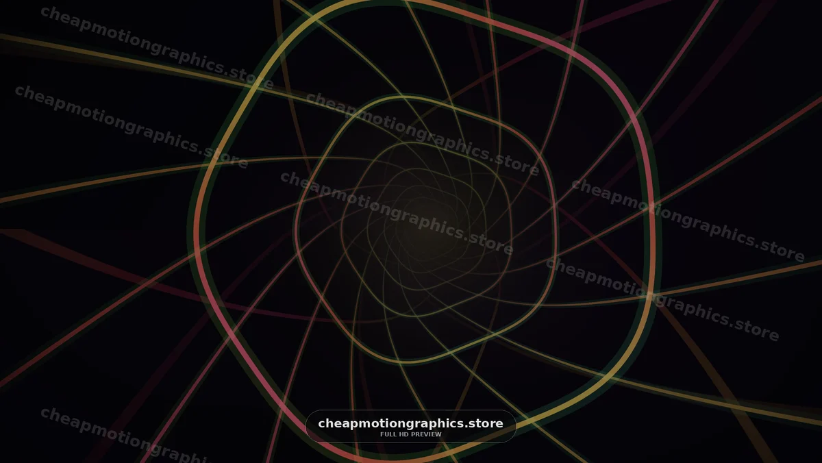 Abstract Multicolored Lines Forming a Dark Tunnel