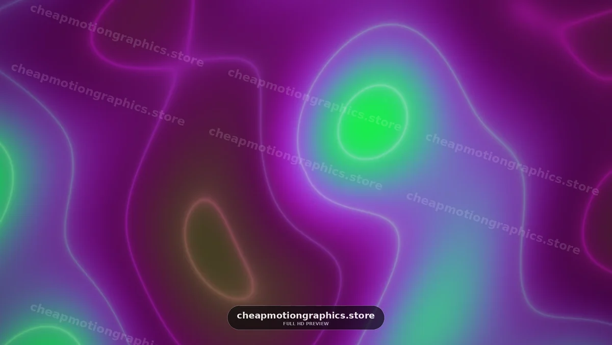 Colorful abstract design with flowing shapes in purple and green