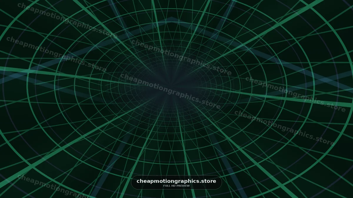 Abstract Green Digital Grid Tunnel