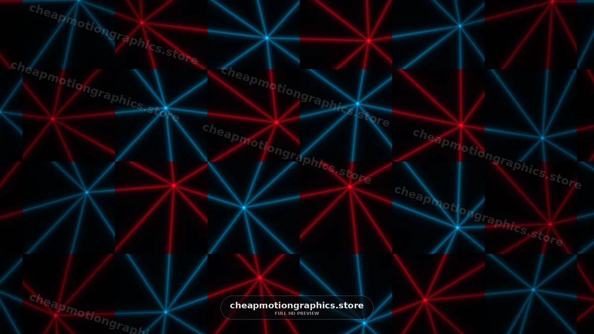 Neon Red and Blue Geometric Light Pattern