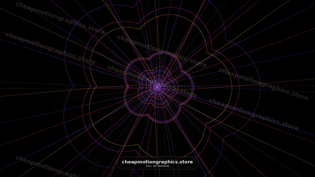 Colorful Radial Heart Line Animation