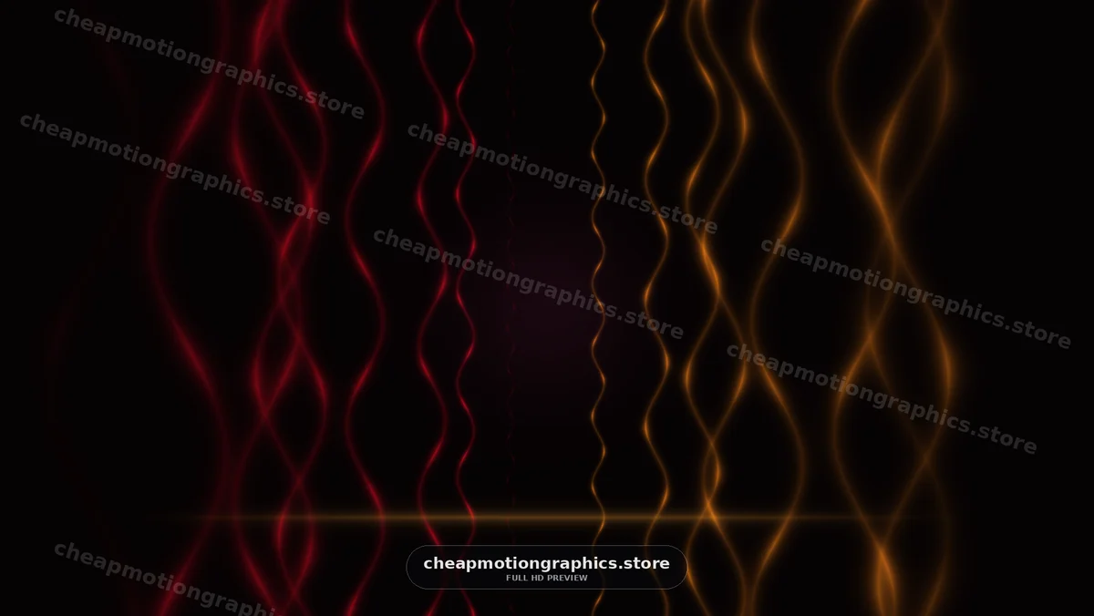 Abstract Red and Gold Wavy Light Lines