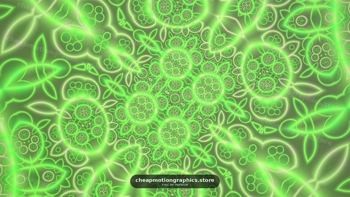 Glowing Green Floral Mandala Pattern