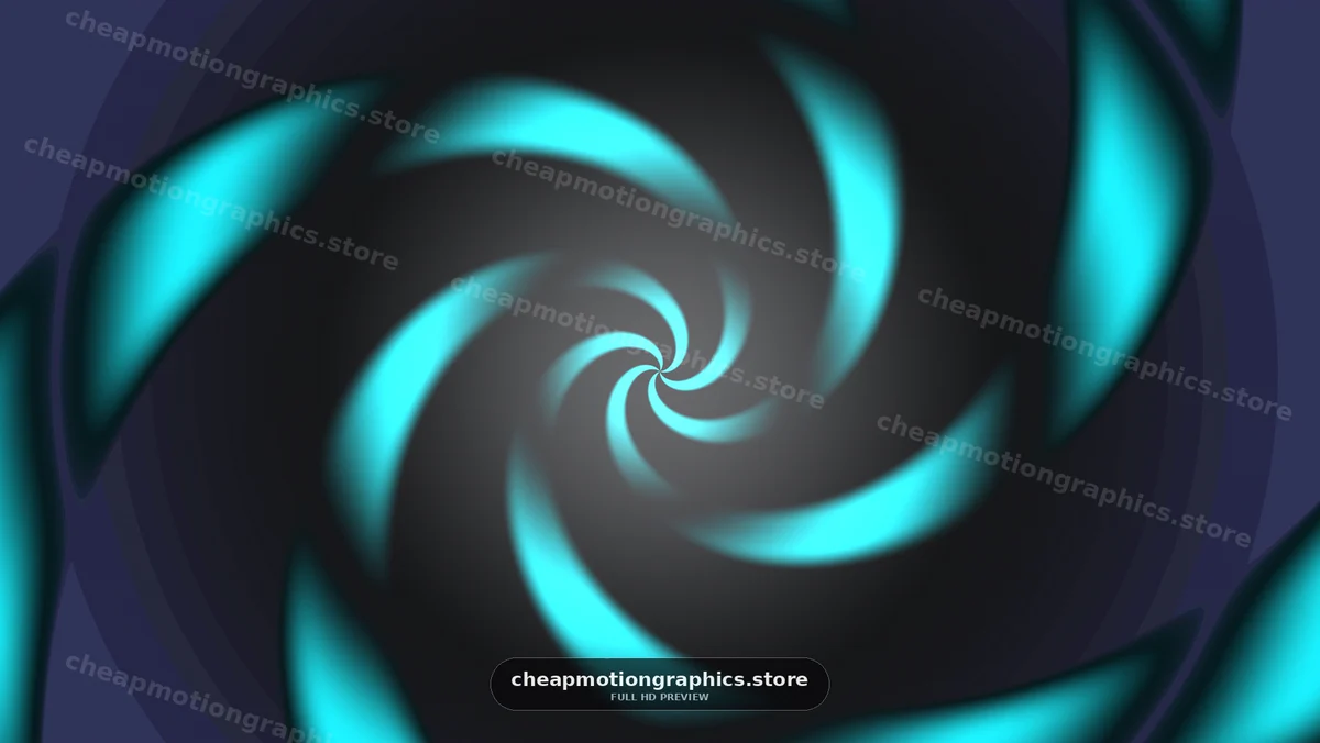 Swirling shapes with light blue and gray colors create motion effect