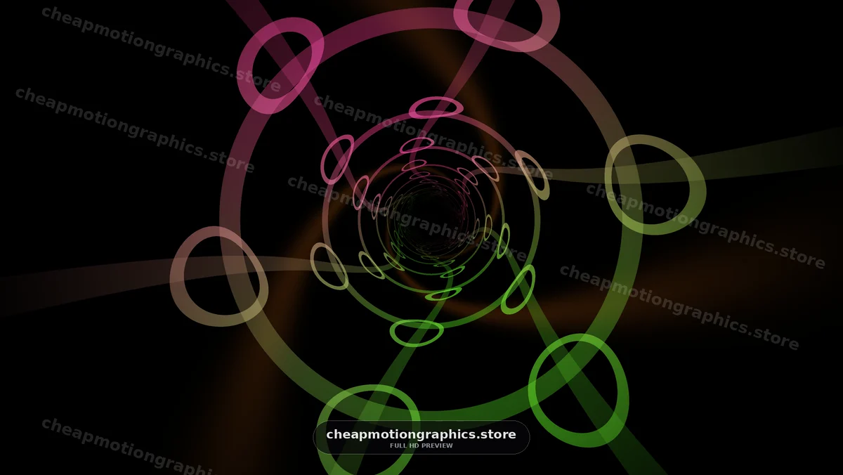 Colorful Abstract Rings Spiraling Into Darkness