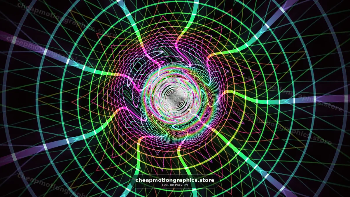 Colorful Geometric Spiral Tunnel Animation