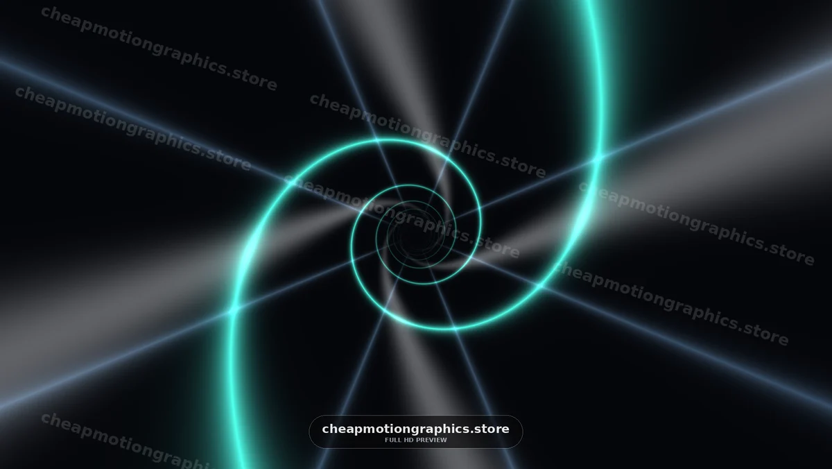 Glowing Teal Spiral Light Waves