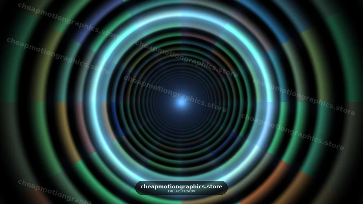 Colorful concentric circles create motion and depth in design